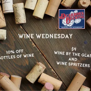 Discounts on wine every Wednesday!