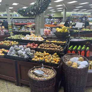 a display of fruits and vegetables