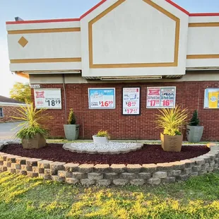 the front of the building