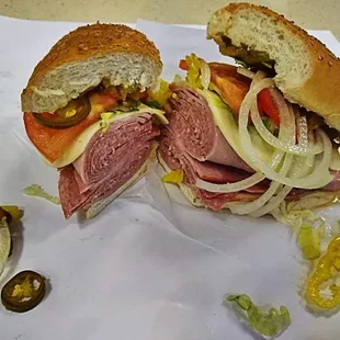 a cut in half sandwich