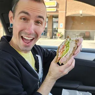 $8 ham and turkey on rye. Huge!