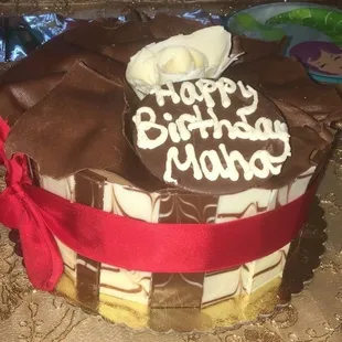 a birthday cake on a table