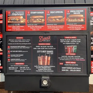Dea's In and Out Drive Thru Menu