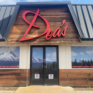 the front of the restaurant