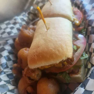 Bacan cheeseburger with fried mushrooms! Amazing!!!