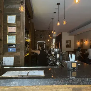 The bar area.