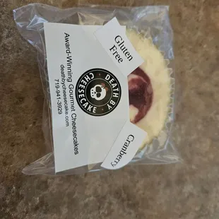 a bag of cheesecake