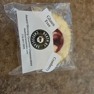 a bag of cheesecake