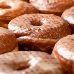 glazed donuts on a cooling rack