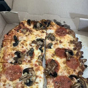 Pepperoni and mushroom