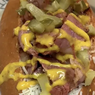 Pastrami hotdogs