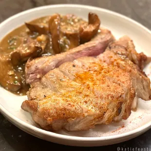 Pork chop with wild mushrooms