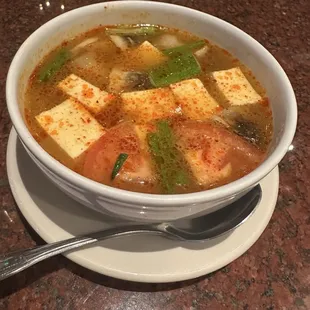 Regular Tom Yum Soup with tofu