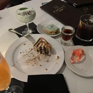 Rose, grasshopper, bourbon with deliciousness