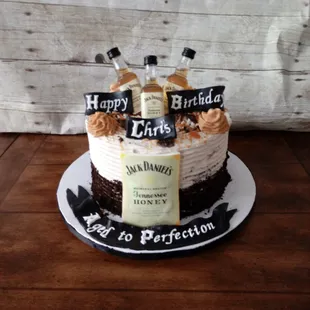 Honey Whiskey birthday cake.