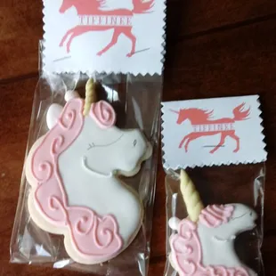 Unicorn decorated sugar cookies.
