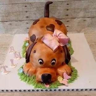 Puppy birthday cake.