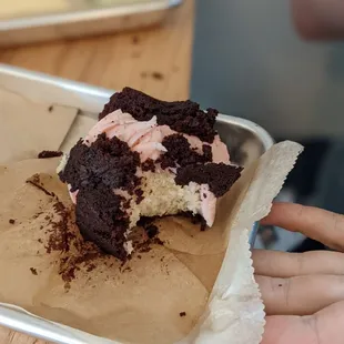 Neapolitan Cupcake (nearly demolished)