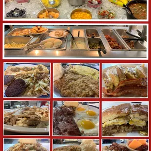 a variety of dishes of food