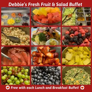 fresh fruit and salad buffet