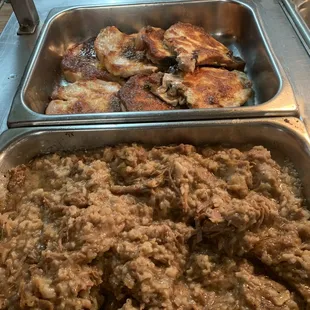 chicken wings and fried chicken, interior