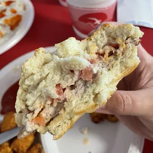 Tenderloin biscuit cross section