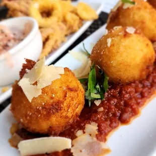 two plates of appetizers