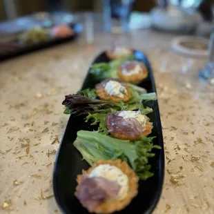 Homemade Boursin &amp; onion marmalade tarts