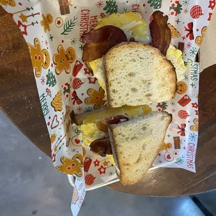 Bacon egg and cheese sandwich