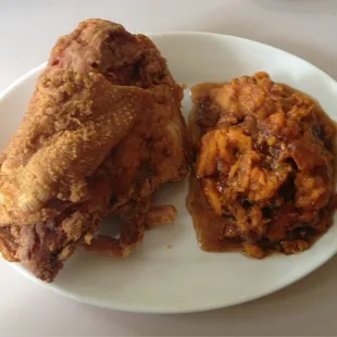 Fried Chicken Breast with Candied Sweet Potatoes