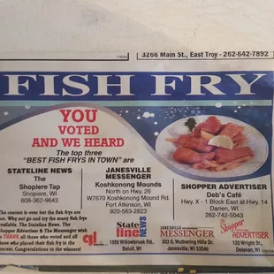 fish fry menu