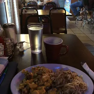 a plate of food on a table