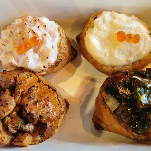 Zesty Salmon, Mentaiko, Chicken Cheese, Unagi