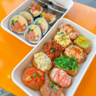 sushi and sashimi, sashimi, sushi, food