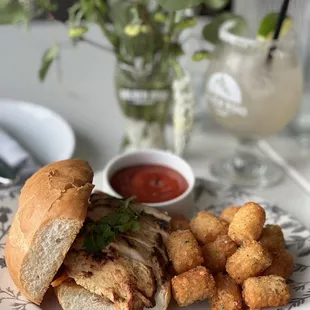 Chicken Bahn Mi with tater tots