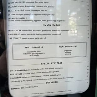 Decades Pizza (Dine in) PIES ONLY!