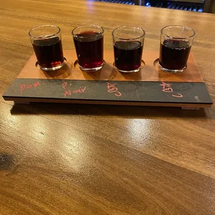 Pomogrante wine, I love you California, Pinot Grigori and pomegranate wine.