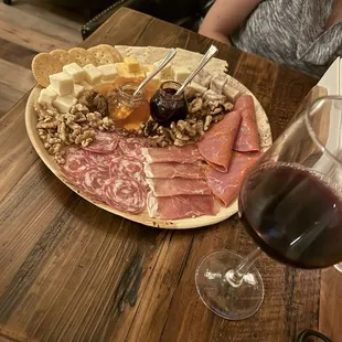 Charcuterie board &amp; Wine