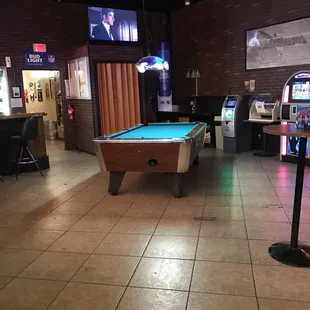 pool table and arcade