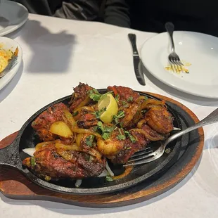 a plate of food on a table