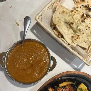 a variety of indian food