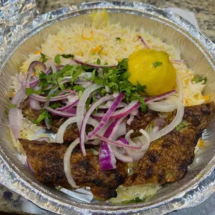 a plate of food on a table