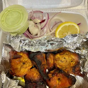 chicken and onions in foil
