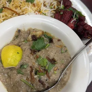Chicken 65 Goat Dum Biryani Goat Hyderabadi Haleem combo