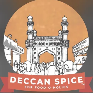 a drawing of a building with a banner over it