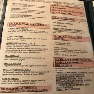 the menu