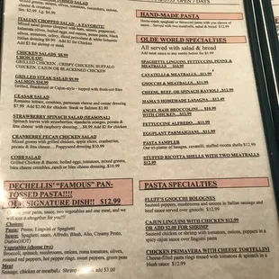 the menu