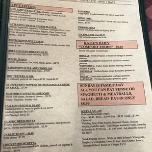 the menu