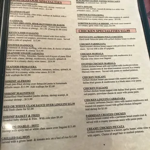 the menu