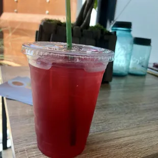 Homemade berry lemonade (not listed on menu) is so pretty and refreshing!